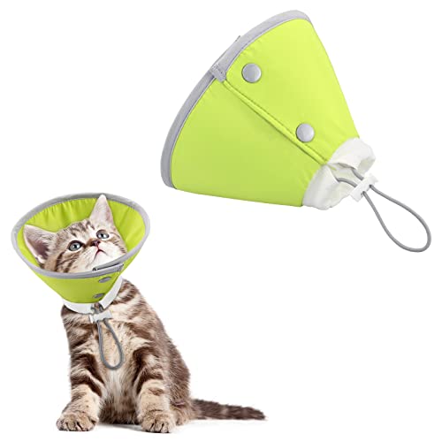 Vehomy Cat Recovery Collar Adjustable Cat Dog Cone Collar Pet Elizabethan Collar Soft Lightweight Dog E Collar for Cat Kitten Puppy to Stop Lecken Wunden After Operation, Green S von Vehomy