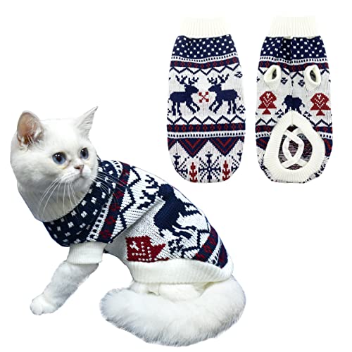 Vehomy Haustier Hund Weihnachten Pullover Katze Winter Strickwaren Xmas Kleidung Kitty Weiß Pullover mit Weihnachtsbaum Rentieren Schneeflocken Muster Welpen Warm Pullover für Kätzchen Kleine Hunde M Vehomy Haustier Hund Weihnachten Pullover Katze Winter Strickwaren Xmas Kleidung Kitty Weiß Pullover mit Weihnachtsbaum Rentieren Schneeflocken Muster Welpen Warm Pullover für Kätzchen Kleine Hunde M von Vehomy