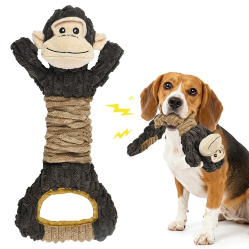 Vehomy Hund Quietschspielzeug Haustier Plüsch Gorilla Spielzeug Tauziehen Hundespielzeug für aggressive Kauer Welpen Interaktives Spielzeug mit Knisterpapier Quietscher für kleine, mittelgroße und Vehomy Hund Quietschspielzeug Haustier Plüsch Gorilla Spielzeug Tauziehen Hundespielzeug für aggressive Kauer Welpen Interaktives Spielzeug mit Knisterpapier Quietscher für kleine, mittelgroße und von Vehomy
