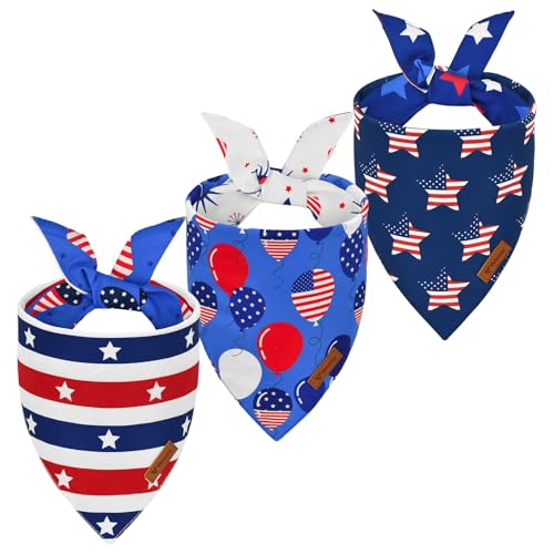 Vehomy Hundehalstuch, Motiv: Unabhängigkeitstag, 4. Juli, wendbare Haustierhalstücher, Sterne, Streifen, Flagge, Hundeschals für Katzen, dreieckige Lätzchen, Haustier-Schals für kleine, mittelgroße Vehomy Hundehalstuch, Motiv: Unabhängigkeitstag, 4. Juli, wendbare Haustierhalstücher, Sterne, Streifen, Flagge, Hundeschals für Katzen, dreieckige Lätzchen, Haustier-Schals für kleine, mittelgroße von Vehomy
