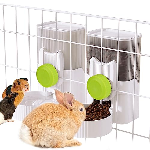 Vehomy Kaninchen-Wasser-Futterspender für Kleintiere, zum Aufhängen, automatischer Futterspender für Kaninchen, Chinchilla, Meerschweinchen, Igel, Frettchen, Wasser und Futterspender, Grün von Vehomy
