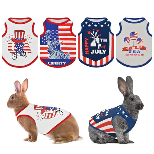 Vehomy Kleidung für kleine Haustiere zum 4. Juli, Unabhängigkeitstag, Kaninchenhemden, USA-Flagge, Kaninchen-Kostüm, Outfit, Kleintierweste für Frettchen, Meerschweinchen, Kaninchen, Kätzchen, Welpen Vehomy Kleidung für kleine Haustiere zum 4. Juli, Unabhängigkeitstag, Kaninchenhemden, USA-Flagge, Kaninchen-Kostüm, Outfit, Kleintierweste für Frettchen, Meerschweinchen, Kaninchen, Kätzchen, Welpen von Vehomy