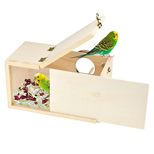 Vehomy Vogelnestkasten Natürliche Holz Vogelnesthütte mit transparenter Acrylplatte für Vogelkäfig Papageien Zuchtbox Nestkasten mit Lichtschild für kleine Papageien Cockatiel Lovebirds Budgie Conure Vehomy Vogelnestkasten Natürliche Holz Vogelnesthütte mit transparenter Acrylplatte für Vogelkäfig Papageien Zuchtbox Nestkasten mit Lichtschild für kleine Papageien Cockatiel Lovebirds Budgie Conure von Vehomy