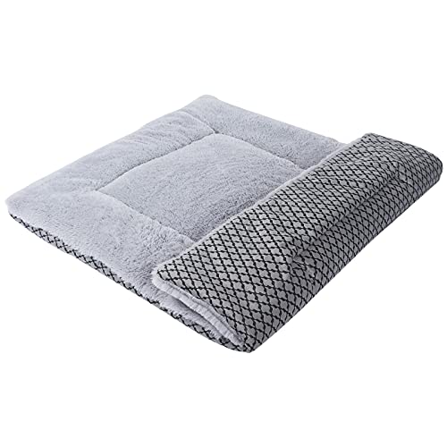 Vejaoo Hundematte Weiche und warme Matte Liegedecke für Hunde und Katzen Sofa für Heimtiere XZ014 (M (75 X 50CM), Short Plush Grey) von Vejaoo