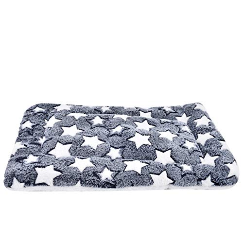 Vejaoo hochwertige Flanell Fleece Haustiere Softe und Warme Haustiere Bed Für Hunde/Katzen XZ006 (Blue Background & White Stars, 49 * 32 cm) von Vejaoo