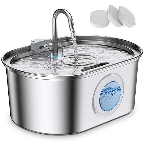 Vekonn Katzenwasserbrunnen aus Edelstahl, 0,8 gal/3,061.7 g Haustier-Wasserbrunnen mit Wasserstandsanzeige und 3 Filtern, Katzenbrunnen mit leiser Pumpe, ideal für Katzen, Hunde und Haushalte mit Vekonn Katzenwasserbrunnen aus Edelstahl, 0,8 gal/3,061.7 g Haustier-Wasserbrunnen mit Wasserstandsanzeige und 3 Filtern, Katzenbrunnen mit leiser Pumpe, ideal für Katzen, Hunde und Haushalte mit von Vekonn