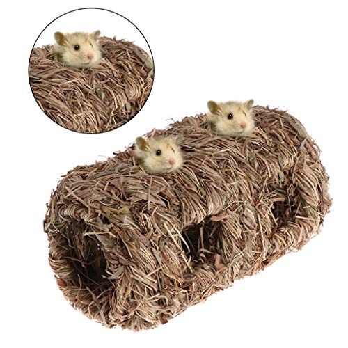Vektenxi Hamsternest gewebt Gras kleines Haustier Tier Spielzeug Käfig für Chinchilla-Meerschweinchen langlebig und praktisch von Vektenxi