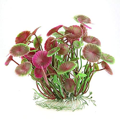Vektenxi Kunststoffpflanze für Aquarien, Dekoration für künstliche Wasserpflanzen, Lotus Pink von Vektenxi