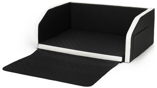 Velinda Autohundebett Reisebett Hundebett Kofferraum Modulbett Transportsystem 100x70cm (Farbe: schwarz - weiß) von Velinda