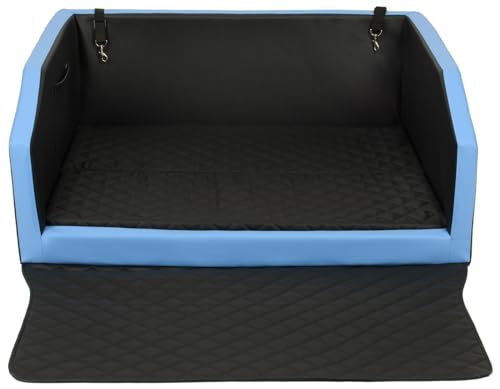Velinda Autohundebett Reisebett Hundebett für Kofferraum Transportsystem 100x90cm (Farbe: schwarz, blau) von Velinda