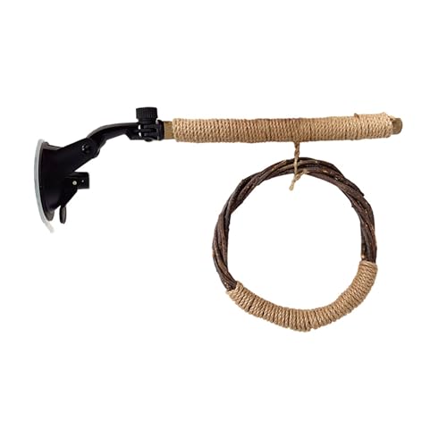 Veluxora Vogel-Sitzstange mit Saugnapf für Papageien, Seil, Schaukel und Ring-Kombination, ideal für kleine bis mittelgroße Haustiervögel (M) von Veluxora