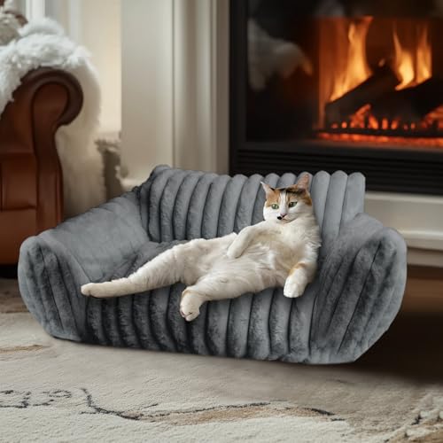 VelvetVines Katzen-Couch-Bett für Haustiere, Squishmallow-Katzenbetten, niedliches, wasserdichtes Katzensofa mit Baumwolle für kleine, mittelgroße Hunde und Kätzchen, mit abnehmbarem, waschbarem Bezug von VelvetVines