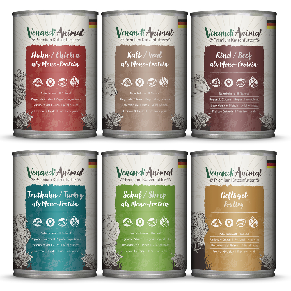 Mixpack Venandi Animal 6 x 400 g - Mix (6 Sorten) von Venandi Animal