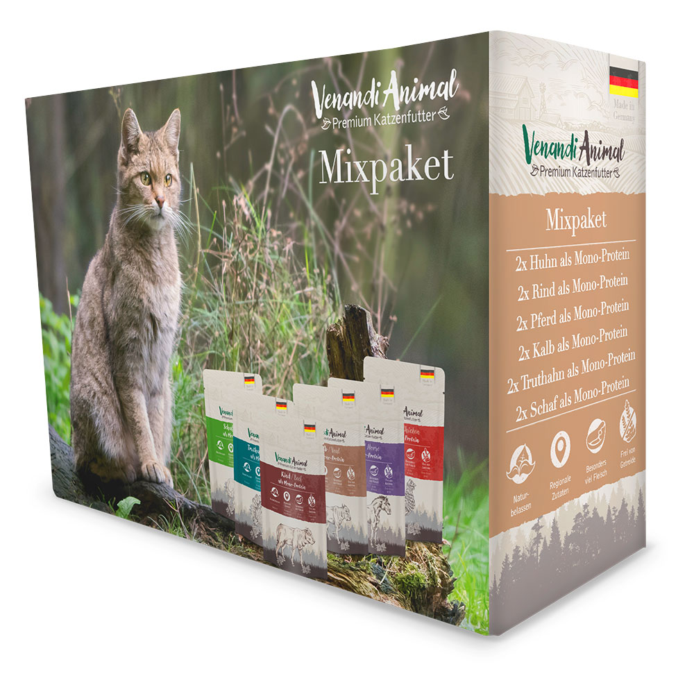 Mixpack Venandi Animal Monoprotein 12 x 125 g - Mix (6 Sorten) von Venandi Animal