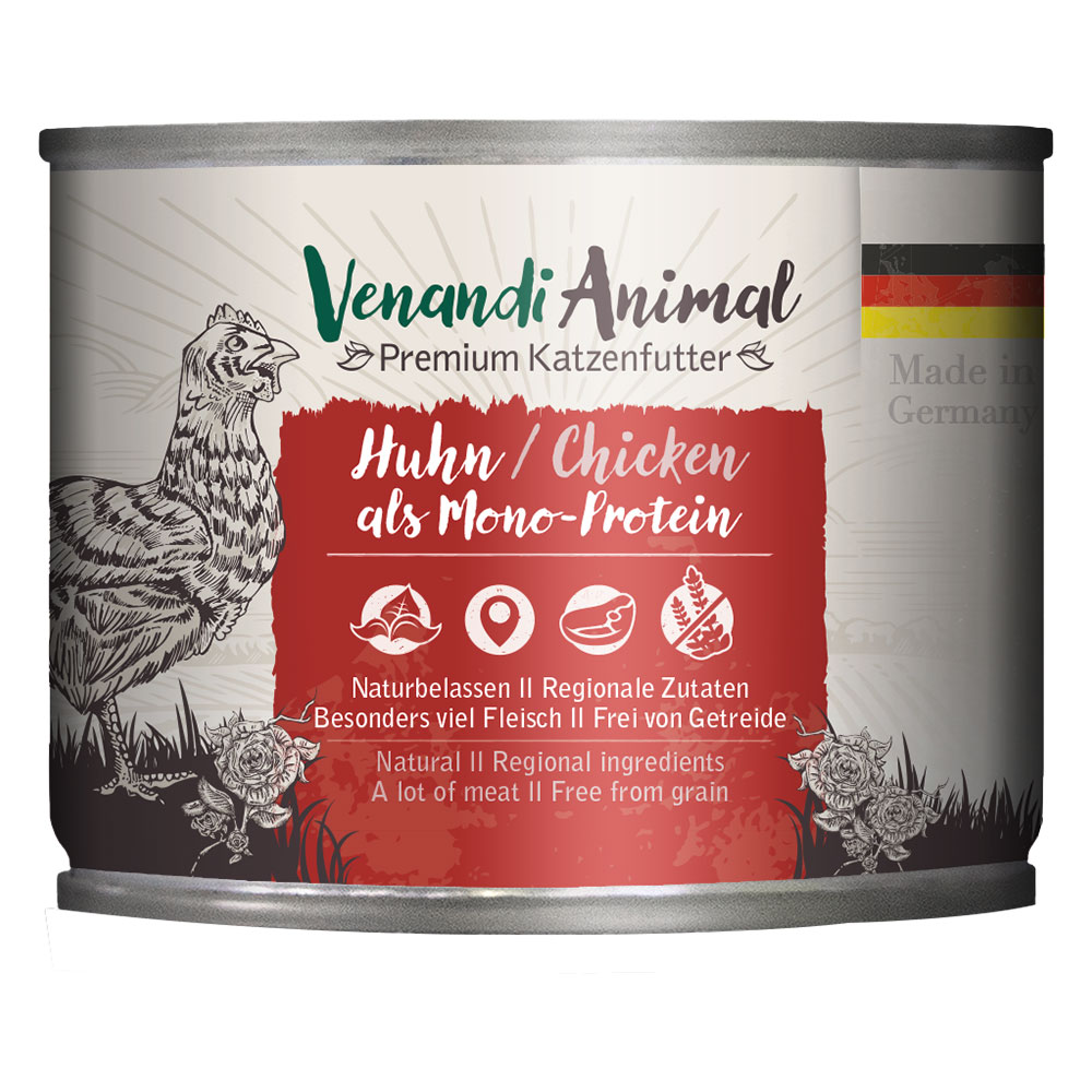 Sparpaket Venandi Animal Monoprotein 24 x 200 g - Huhn von Venandi Animal