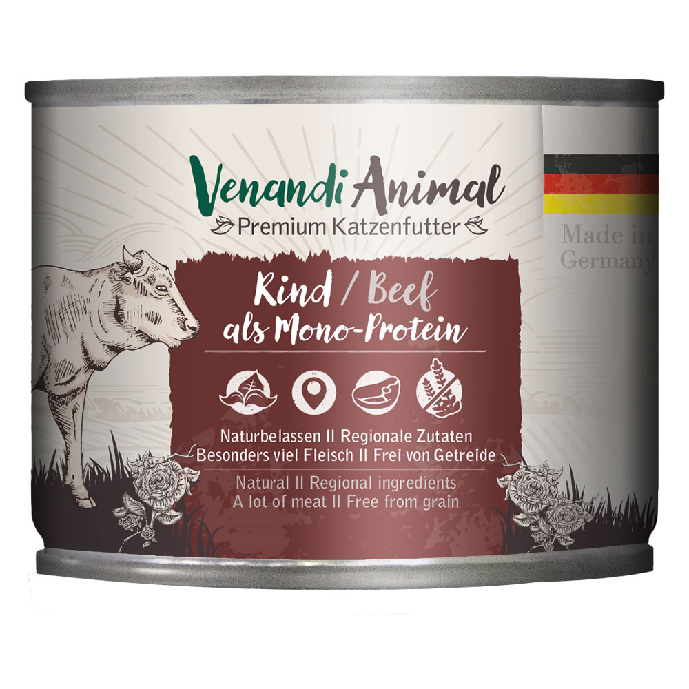 Sparpaket Venandi Animal Monoprotein 24 x 200 g - Rind Sparpaket Venandi Animal Monoprotein 24 x 200 g - Rind von Venandi Animal