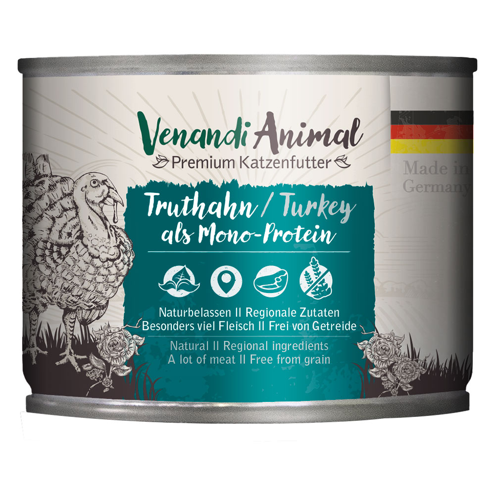 Sparpaket Venandi Animal Monoprotein 24 x 200 g - Truthahn Sparpaket Venandi Animal Monoprotein 24 x 200 g - Truthahn von Venandi Animal