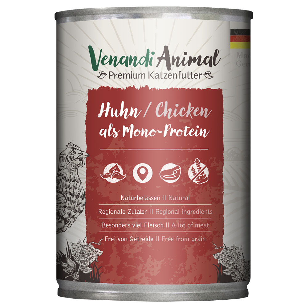Sparpaket Venandi Animal Monoprotein 24 x 400 g - Huhn Sparpaket Venandi Animal Monoprotein 24 x 400 g - Huhn von Venandi Animal