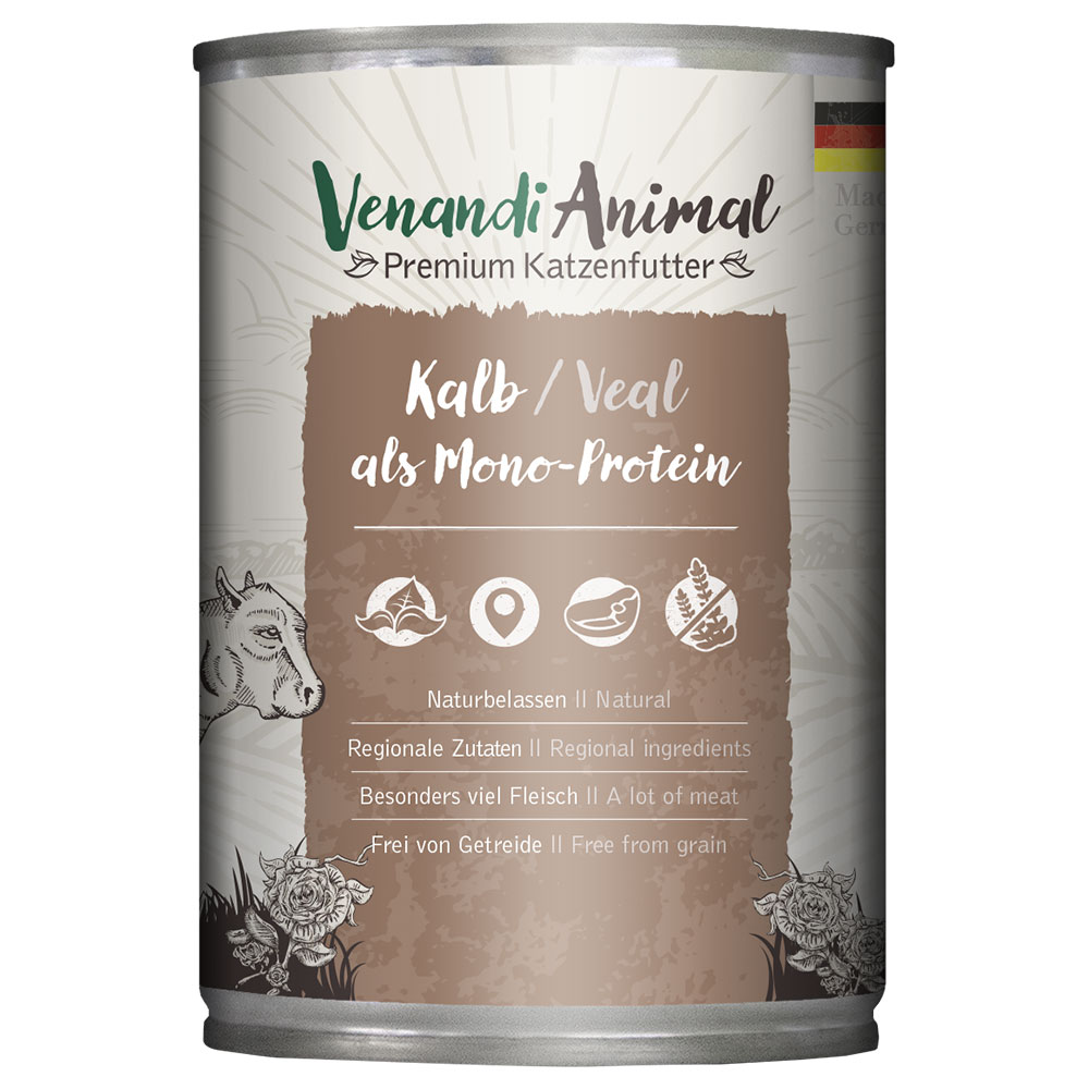 Sparpaket Venandi Animal Monoprotein 24 x 400 g - Kalb Sparpaket Venandi Animal Monoprotein 24 x 400 g - Kalb von Venandi Animal