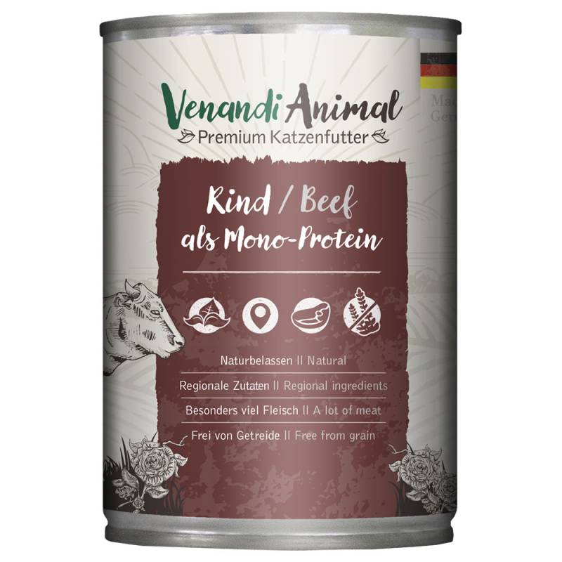 Sparpaket Venandi Animal Monoprotein 24 x 400 g - Rind von Venandi Animal