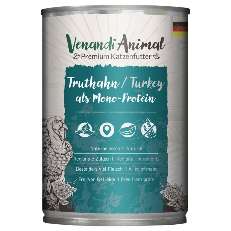 Sparpaket Venandi Animal Monoprotein 24 x 400 g - Truthahn von Venandi Animal