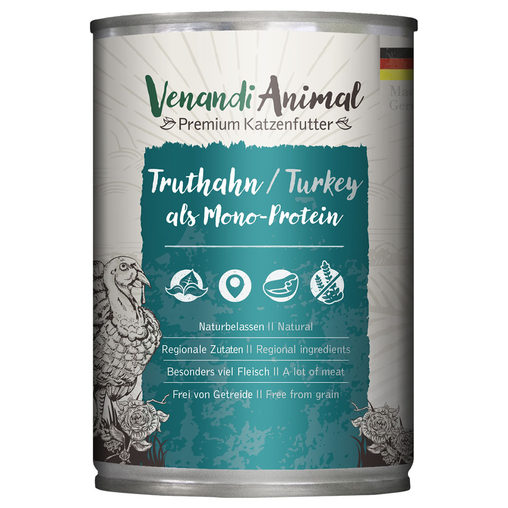 Venandi Animal Monoprotein 6 x 400 g - Truthahn Venandi Animal Monoprotein 6 x 400 g - Truthahn von Venandi Animal
