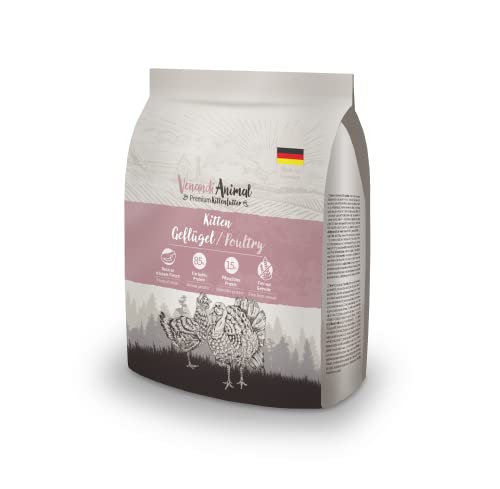 Venandi Animal – Premium Katzenfutter – Kitten – Geflügel, mit viel frischem Fleisch, Trockenfutter, getreidefrei 1er Pack (1 x 300g) von Venandi Animal