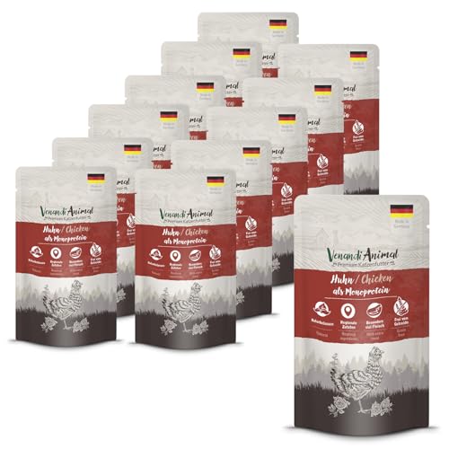 Venandi Animal - Premium Nassfutter für Katzen - Huhn als Monoprotein 12er Pack (12 x 125 g), getreidefrei, Monoprotein von Venandi Animal