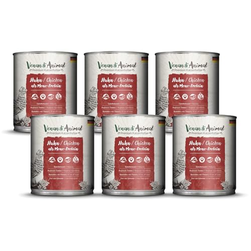 Venandi Animal - Premium Nassfutter für Katzen - Huhn als Monoprotein 6er Pack (6 x 800 g), getreidefrei, Monoprotein von Venandi Animal