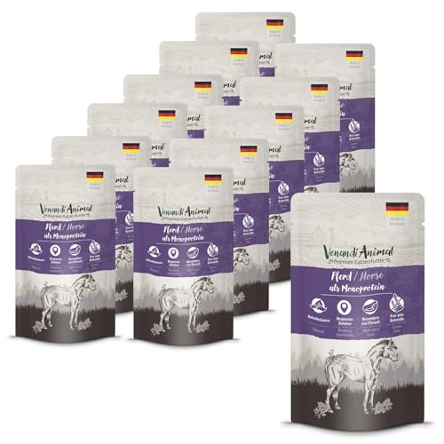 Venandi Animal - Premium Nassfutter für Katzen - Pferd als Monoprotein 12er Pack (12 x 125 g), getreidefrei, Monoprotein von Venandi Animal