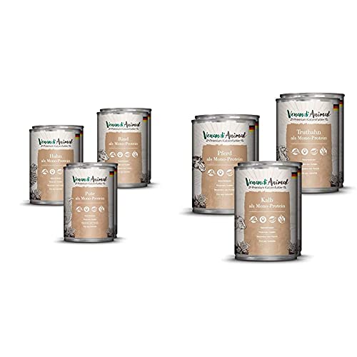 Venandi Animal Premium Nassfutter für Katzen, Probierpaket - Huhn, Ente, Rind- 6 x 400 g, 2.4 kg & Premium Nassfutter für Katzen, Probierpaket II, Pferd, Kalb, Truthahn, 6 x 400 g, 2.4 kg Venandi Animal Premium Nassfutter für Katzen, Probierpaket - Huhn, Ente, Rind- 6 x 400 g, 2.4 kg & Premium Nassfutter für Katzen, Probierpaket II, Pferd, Kalb, Truthahn, 6 x 400 g, 2.4 kg von VenandiAnimal