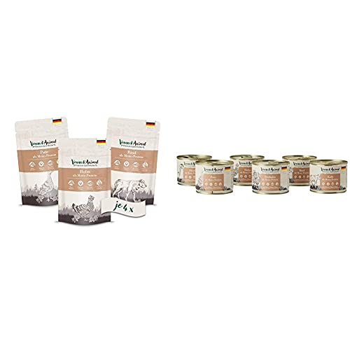 Venandi Animal Premium Nassfutter für Katzen, Probierpaket I, 12 x 125 g, 1.5 kg & Premium Nassfutter für Katzen, Probierpaket III, Huhn, Ente, Rind, Pferd, Kalb, Truthahn, 6 x 200 g, 1.2 kg Venandi Animal Premium Nassfutter für Katzen, Probierpaket I, 12 x 125 g, 1.5 kg & Premium Nassfutter für Katzen, Probierpaket III, Huhn, Ente, Rind, Pferd, Kalb, Truthahn, 6 x 200 g, 1.2 kg von VenandiAnimal