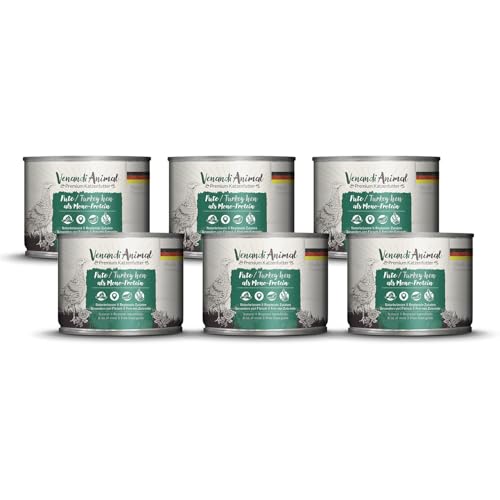 Venandi Animal – Premium Katzenfutter – Pute als Monoprotein Nassfutter, getreidefrei und naturbelassen, 6er Pack (6 x 200g) von Venandi Animal