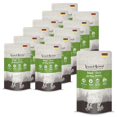 Venandi Animal – Premium Katzenfutter – Schaf als Monoprotein, Nassfutter, getreidefrei und naturbelassen, 12er Pack (12 x 125g) von Venandi Animal