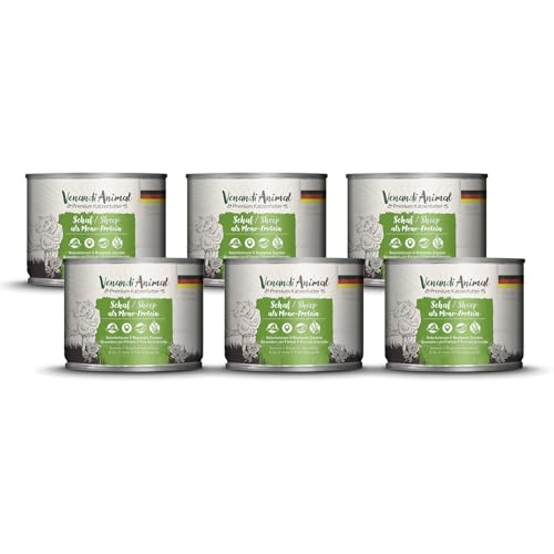 Venandi Animal – Premium Katzenfutter – Schaf als Monoprotein Nassfutter, getreidefrei und naturbelassen, 6er Pack (6 x 200g) von Venandi Animal