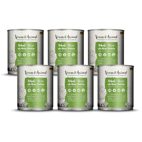 Venandi Animal – Premium Katzenfutter – Schaf als Monoprotein, Nassfutter, getreidefrei und naturbelassen, 6er Pack (6 x 800g) von VenandiAnimal