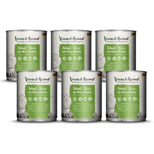 Venandi Animal – Premium Katzenfutter – Schaf als Monoprotein, Nassfutter, getreidefrei und naturbelassen, 6er Pack (6 x 800g) von VenandiAnimal