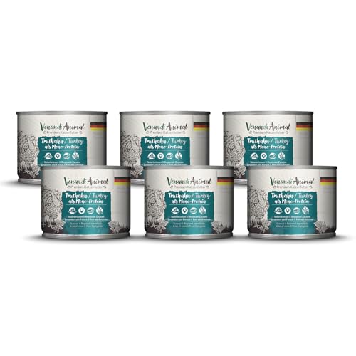 Venandi Animal - Premium Nassfutter für Katzen - Truthahn als Monoprotein 6er Pack (6 x 200 g), getreidefrei, Monoprotein von Venandi Animal