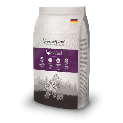 Venandi Animal – Premium Katzenfutter – Ente, mit viel frischem Geflügel, Trockenfutter, getreidefrei 1er Pack (1 x 1,5kg) von VenandiAnimal