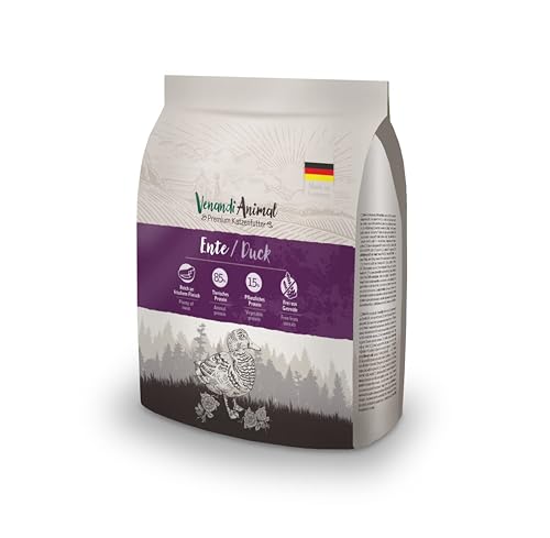 Venandi Animal – Premium Katzenfutter – Ente, mit viel frischem Geflügel, Trockenfutter, getreidefrei 1er Pack (1 x 300g) von VenandiAnimal