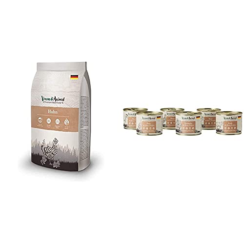 Venandi Animal Premium Trockenfutter für Katzen, Huhn, getreidefrei mit viel frischem Fleisch, 1.5 kg & Premium Nassfutter für Katzen, Probierpaket III, 6 x 200 g, 1.2 kg von Venandi Animal