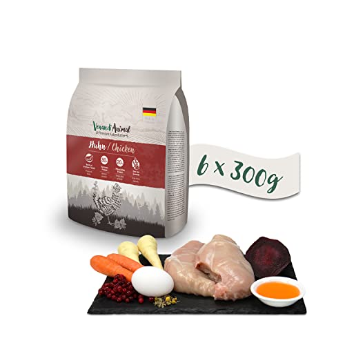 Venandi Animal Premium Trockenfutter für Katzen, Huhn 6 x 0.3 kg, getreidefrei mit viel frischem Fleisch, 1.8 kg von Venandi Animal