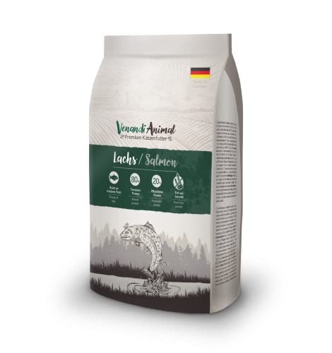 Venandi Animal – Premium Katzenfutter – Lachs, mit viel frischem Fisch, Trockenfutter, getreidefrei 1er Pack (1 x 1,5kg) von Venandi Animal