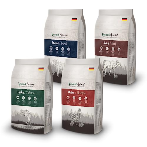 Venandi Animal - Premium Trockenfutter für Katzen, Probierpaket Lamm, 4 x 1,5 kg (4er Pack), getreidefrei mit viel frischem Fleisch und Fisch von VenandiAnimal