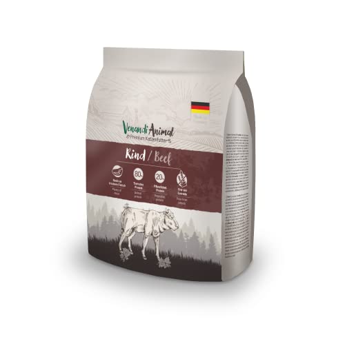 Venandi Animal – Premium Katzenfutter – Rind , mit viel frischem Fleisch, Trockenfutter, getreidefrei 1er Pack (1 x 300g) von Venandi Animal