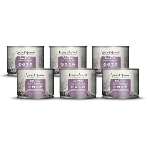 Venandi - Premium Nassfutter für Katzen - Ente & Pute, 6 x 200g (6er Pack), getreidefrei mit extra viel Fleisch Venandi - Premium Nassfutter für Katzen - Ente & Pute, 6 x 200g (6er Pack), getreidefrei mit extra viel Fleisch von VenandiAnimal