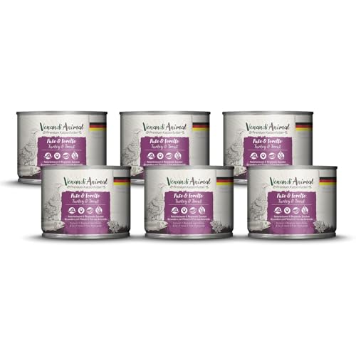 Venandi - Premium Nassfutter für Katzen - Pute und Forelle, 6 x 200g (6er Pack), getreidefrei mit extra viel Fleisch von Venandi Animal