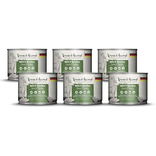 Venandi - Premium Nassfutter für Katzen - Wild und Sprotten, 6 x 200g (6er Pack), getreidefrei mit extra viel Fleisch von Venandi Animal