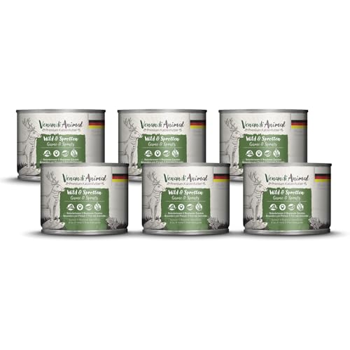 Venandi - Premium Nassfutter für Katzen - Wild und Sprotten, 6 x 200g (6er Pack), getreidefrei mit extra viel Fleisch von VenandiAnimal