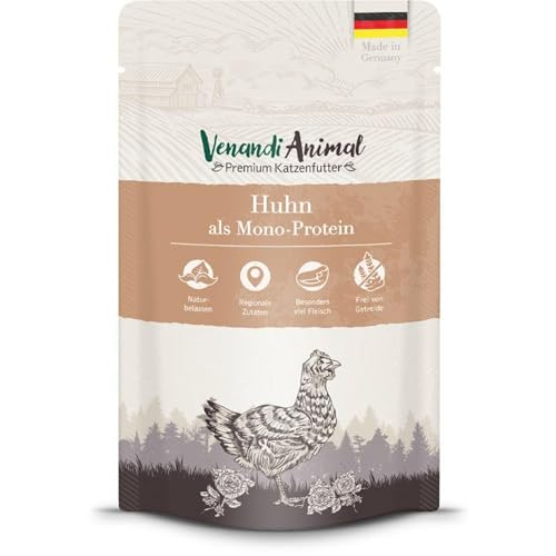 Venandi Animal - Premium Nassfutter für Katzen - Huhn als Monoprotein 1er Pack (1 x 125 g), getreidefrei, Monoprotein von VenandiAnimal